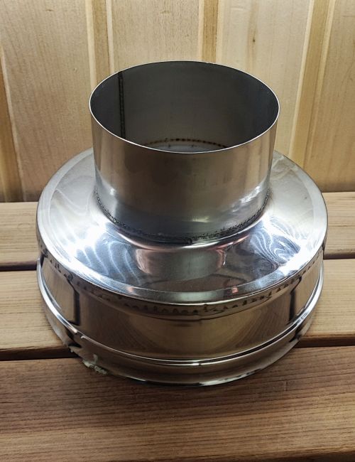 Nerūdijančio plieno šiltinto dūmtraukio finišas