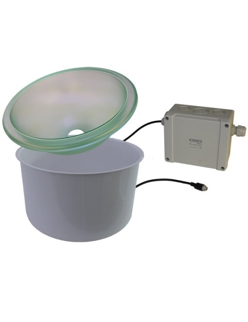 LED šviečiantis dubuo su vandens išleidimo anga