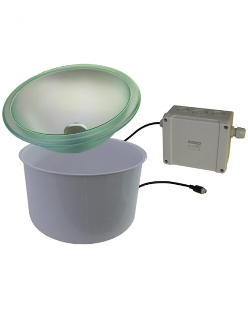 LED šviečiantis dubuo su vandens išleidimo vožtuvu