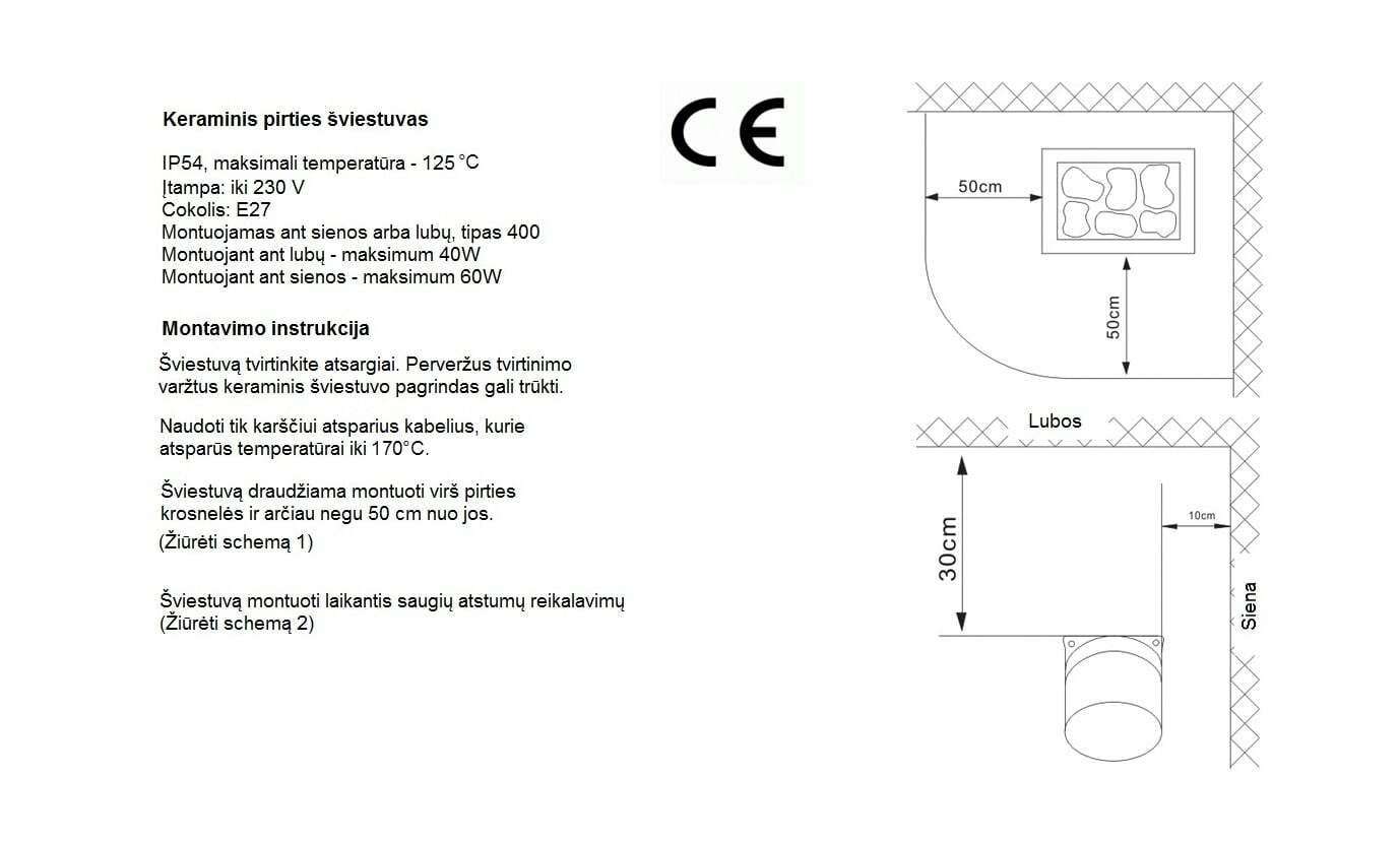 Keramikinis pirties šviestuvas