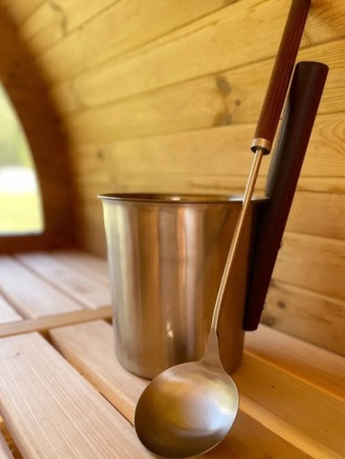 Plieninis samtis su termo medienos rankena