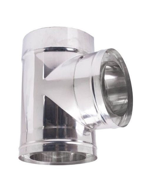 Nerūdijančio plieno šiltinto dūmtraukio trišakis