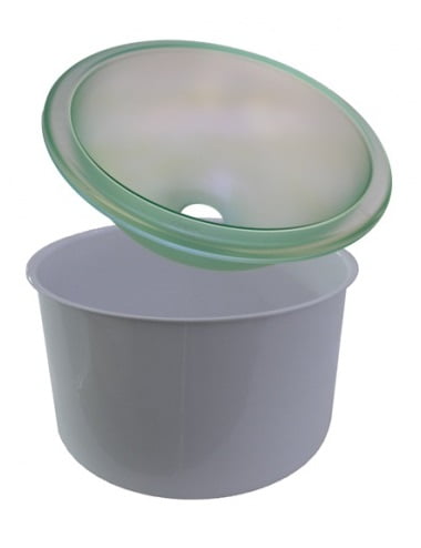 Šviečiantis dubuo su vandens išleidimo anga