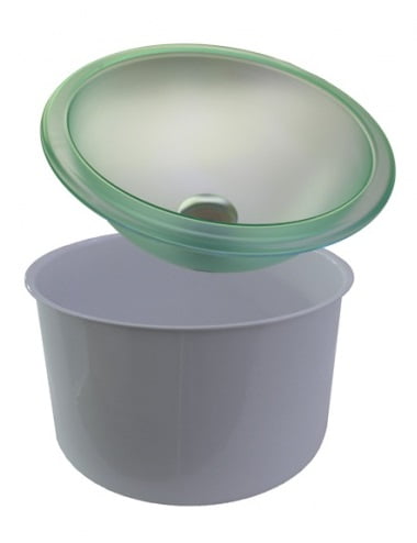 Šviečiantis dubuo su vandens išleidimo vožtuvu