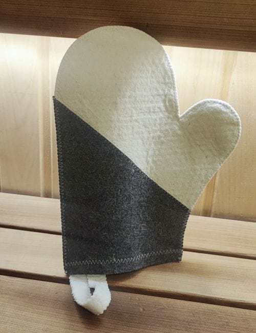 Pirties pirštinė iš veltinio dvispalvė